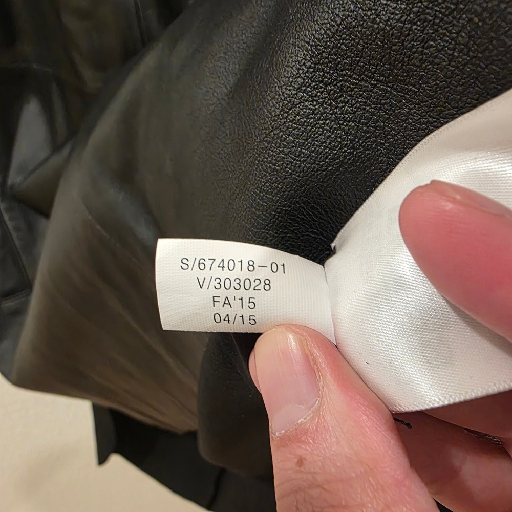 Banana Republic Dress Womens Size 12 Black Lamb Leather Front Shift Pockets - Picture 7 of 14